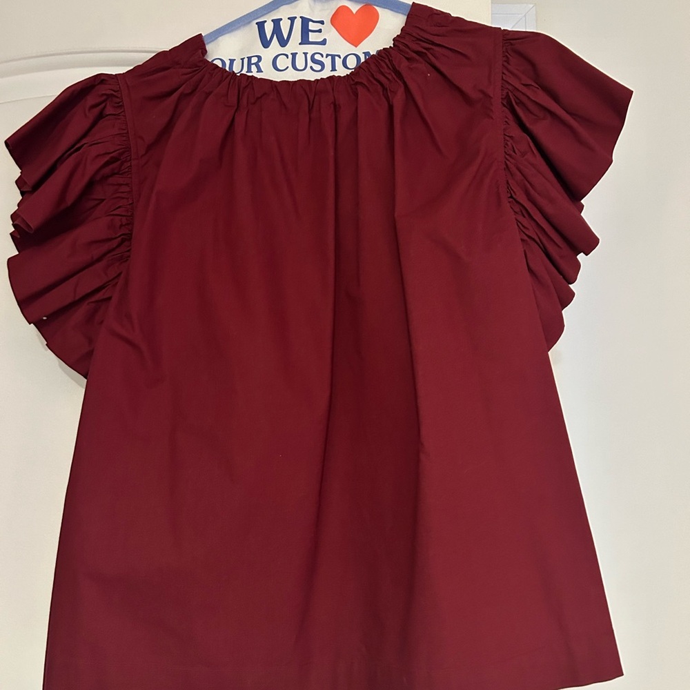 Ulla Johnson ruffle sleeve top size 4